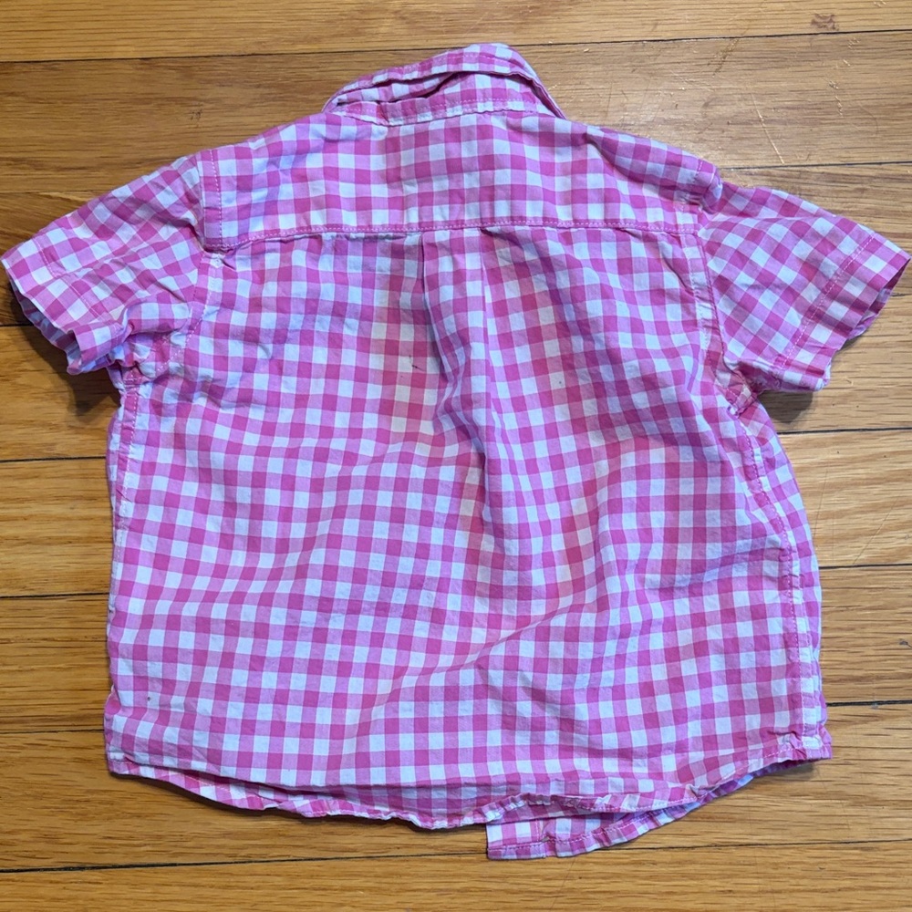 🚨Ralph Lauren🚨 Pink and White Checkered Kids Button-Down Shirt - Picture 4 of 4